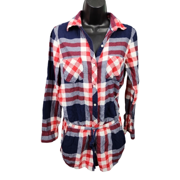 Aerie Flannel Sleep Romper - Picture 2 of 8